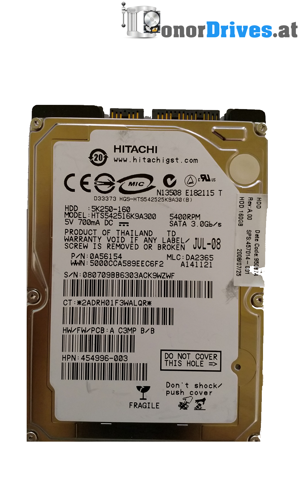Hitachi HTS543232A7A384- Z5K320-320- SATA - 320 GB - PCB 220 0A90269 01 Rev.