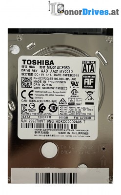 Toshiba - DS7SAE500 - SATA - 500 GB - PCB. 220 0A90377 01