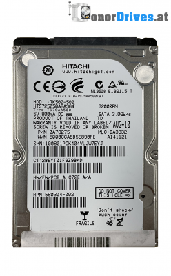 Hitachi - HTS545050A7E380 - 0J30145 - 500 GB - Pcb. 220 0A90351 01
