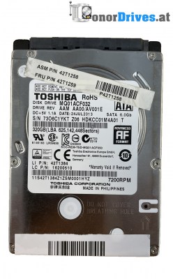 Toshiba - MQ01ACF032 - SATA - 320 GB - PCB. G003235B