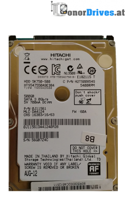 Hitachi HTS547550A9E384-5K750-500- SATA - 500 GB - PCB 220 0A90269 01 Rev. 